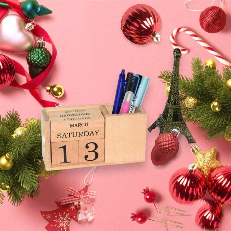 Frescorr - Calendar Block - Wooden Perpetual Desk Calendar - Home and Office Decor, 6.5 x 2.0 x 3.5 inches (Steam Beach) - Image 5